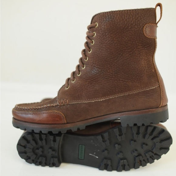 Vintage VTG Cole Haan Two Tone Brown Leather Lace Up Ankle Boots - Picture 5 of 5